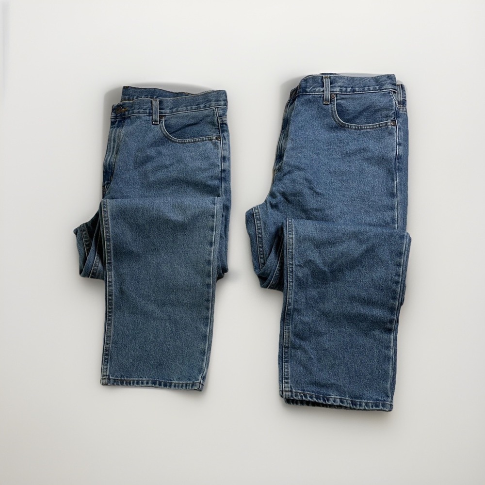 Faded Glory Classic Fit Blue Denim Jeans Mens 38x29 100% Cotton Lot of 2 - Picture 3 of 13